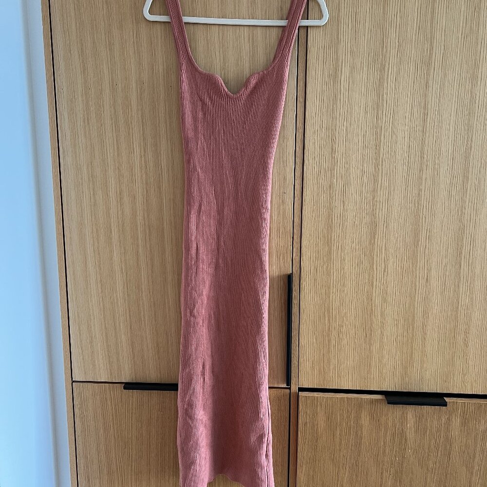 Isalis sweatheart neck sweater maxi dress